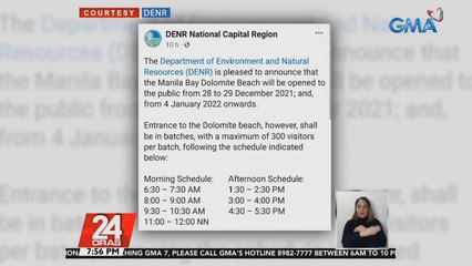 Dolomite Beach sa Manila Bay, bubuksan muli sa publiko | 24 Oras