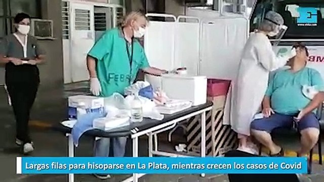Largas filas para hisoparse en La Plata, mientras crecen los casos de Covid