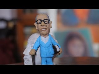 فادي فرانسيس ينحت تمثالا لنجيب محفوظ: استغرق 6 ساعات فقط