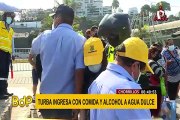 Chorrillos: turba evade protocolos e ingresa a playa Agua Dulce con comida y alchohol