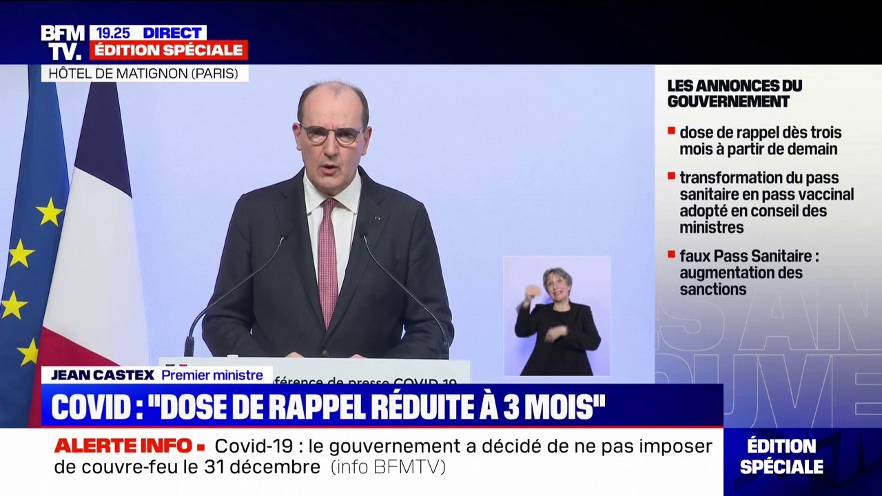 Jean Castex: "Pour freiner Omicron, les grands rassemblements seront limités à une jauge de 2.000 personnes maximum à l'intérieur et 5.000 personnes en extérieur"