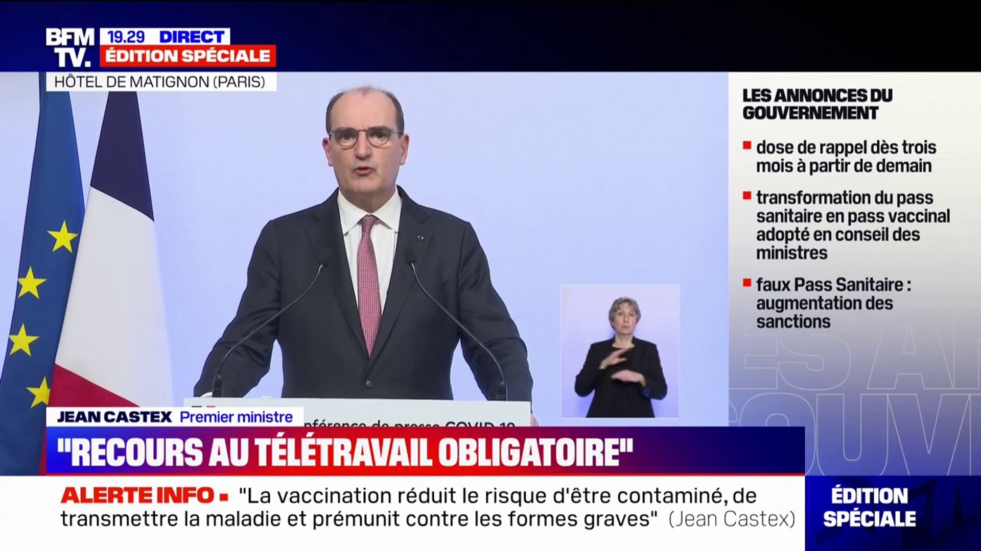 Covid-19: Jean Castex annonce que "l'état d'urgence sanitaire sera déclaré"  à La Réunion et "sera prolongé" en Martinique - Vidéo Dailymotion