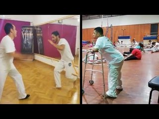 محمود و أكرم يتحديان إعاقتهم الحركية بممارسة  الكابويرا