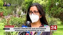 Miraflores: denuncian que estuvieron atrapados en ascensor de hotel y personal no dejó ingresar a Bomberos