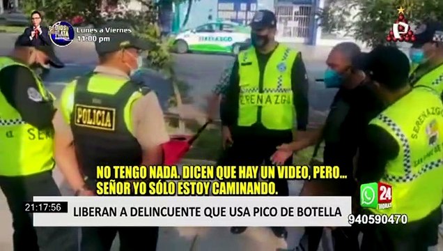 Liberan a sujeto que amenazaba con pico de botella de vidrio a trabajadores de negocios