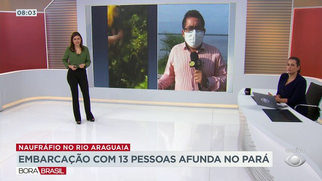 No Pará, uma embarcação naufragou no rio Araguaia e um bebê de oito meses morreu. 13 pessoas estavam a bordo.