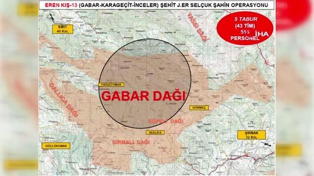 Şırnak'ta Eren Kış-13 (Gabar-Karageçit-İnceler) Şehit Jandarma Er Selçuk Şahin operasyonu