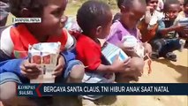 Bergaya Santa Claus, Tni Hibur Anak Saat Natal