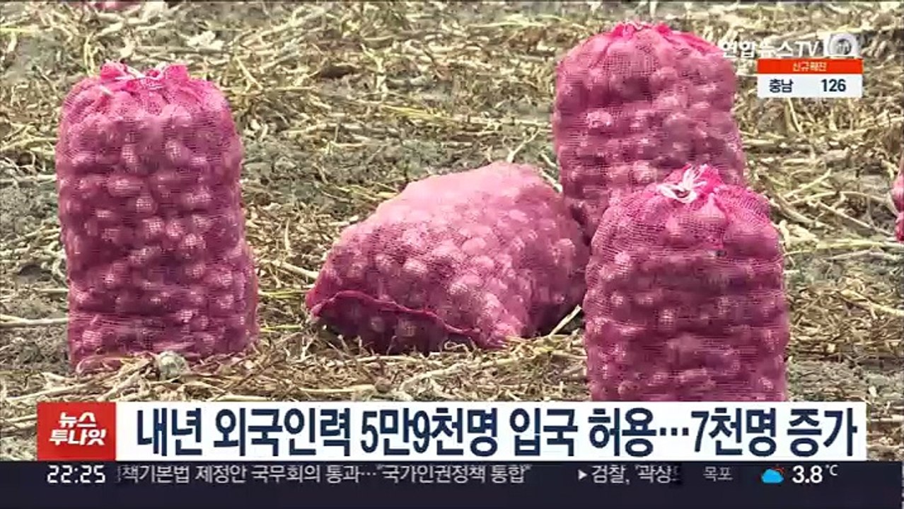 내년 외국인력 5만9천명 입국 허용…7천명 증가