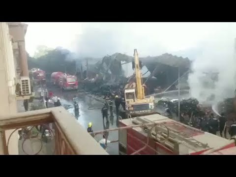 الحماية المدنية بالمنوفية تنجح في إخماد حريق مخزن الإطارات بعد 6 ساعات
