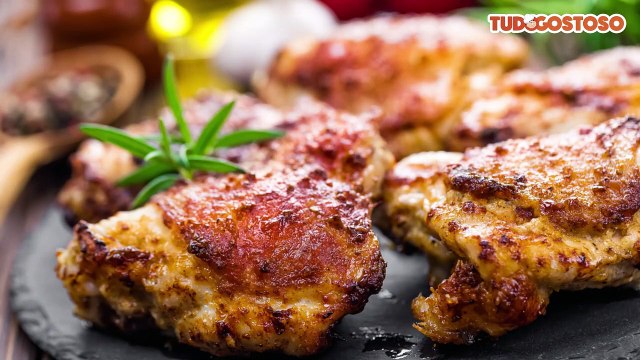 Sobrecoxa de frango na mostarda