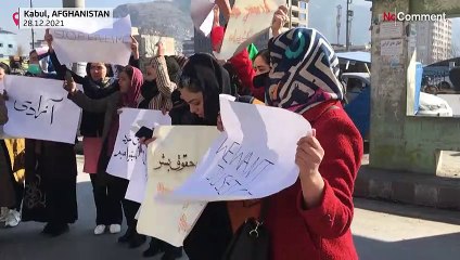 Afghan women protest against killing of former troops, call for rights
