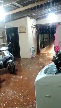 Chuva de granizo e temporal causa estragos em Mafra