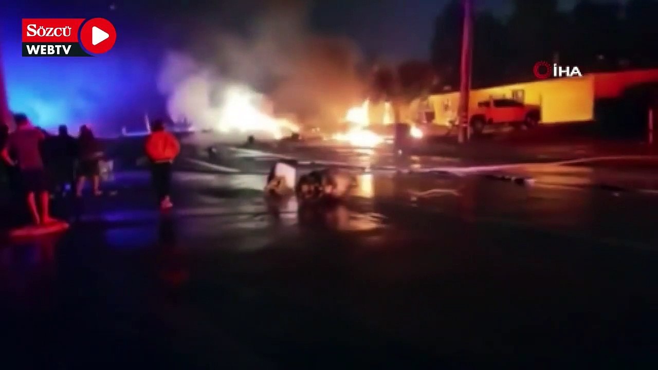 ABD'de yerleşim yerine küçük uçak düştü, elektrik hatları koptu