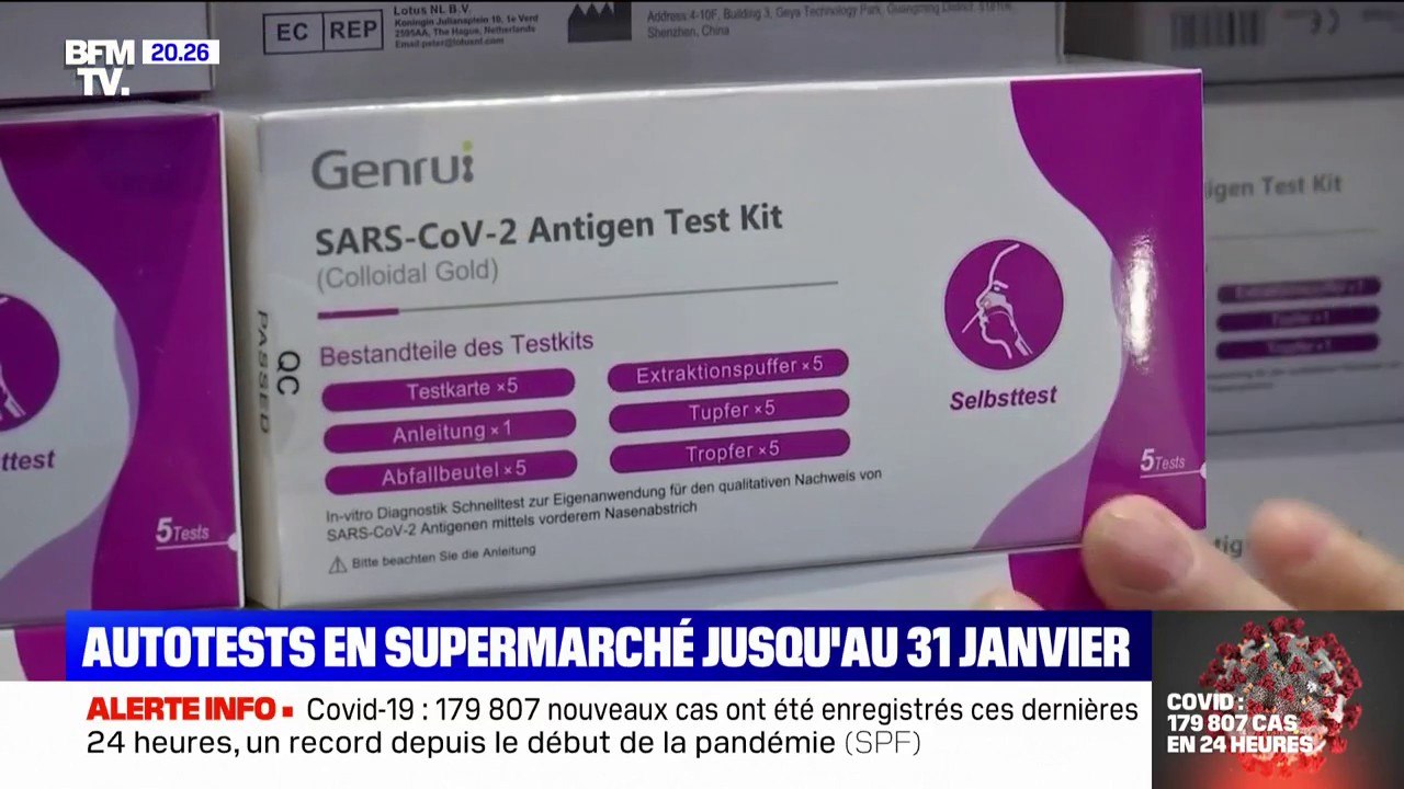 Covid-19: la vente d’autotests autorisée dans les grandes surfaces jusqu’au 31 janvier