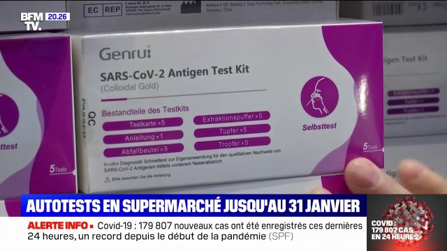 Covid-19: la vente d’autotests autorisée dans les grandes surfaces jusqu’au 31 janvier