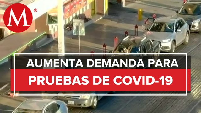 En Nuevo León se registro una larga fila en módulo Drive Thru para pruebas Covid-19