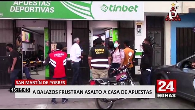 Agentes PNP frustran asalto en casa de apuestas deportivas y capturan a dos hampones armados