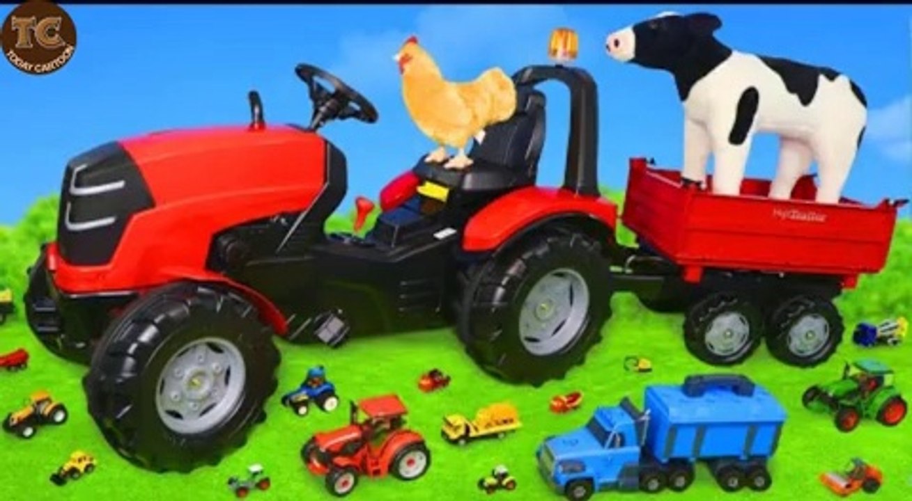 A Tractor collects Toys and Animals from the Farm