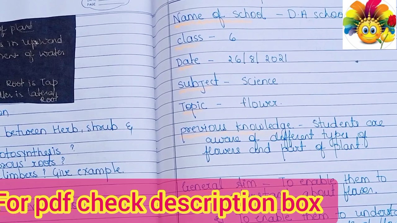 Science lesson plan / flower