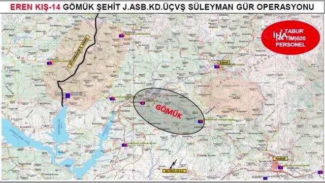 İçişleri Bakanlığınca Batman'da Eren Kış-14 Şehit Jandarma Astsubay Kıdemli Üstçavuş Süleyman Gür Operasyonu başlattı.