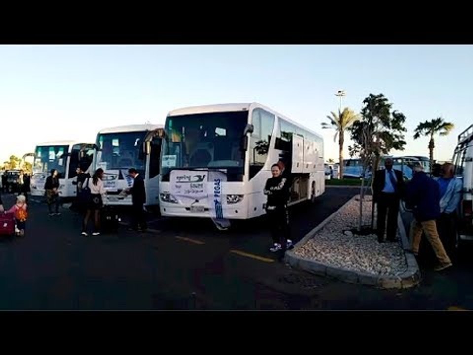 استقبال أولى الرحلات الروسية بمطار الغردقة بورود الفالنتين