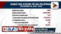 DOH, nakapagtala ng 889 na bagong kaso ng COVID-19 ngayong araw