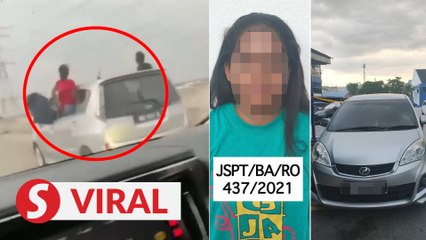 Viral video: Woman held for driving with children sitting on car windows