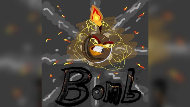 How to draw bomb bird. (Under 60 seconds)