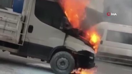 Alevlere teslim olmuştu beton mikseri yardımına koştu