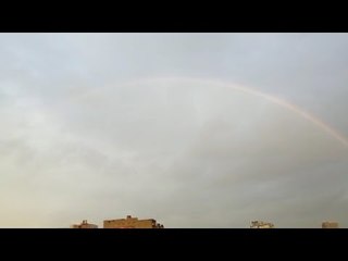 سقوط أمطار على القاهرة.. وظهور قوس قزح