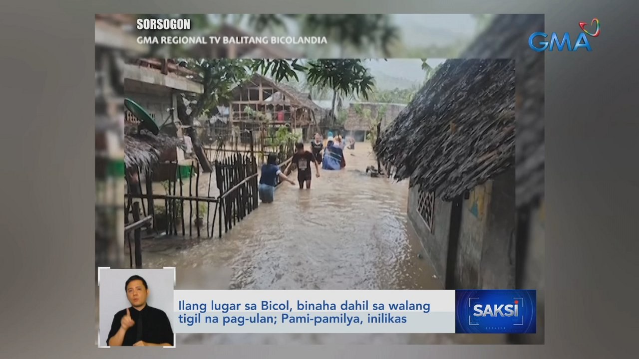 Ilang lugar sa Bicol, binaha dahil sa walang tigil na pag-ulan; Pami-pamilya, inilkas | Saksi