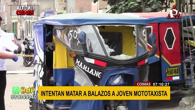 Comas: intentar matar a balazos a mototaxista a plena luz del día