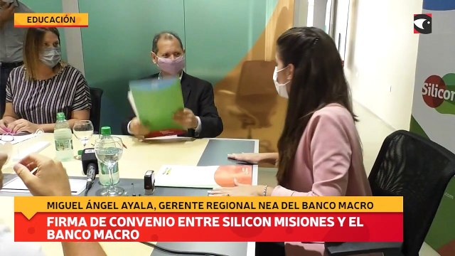 Firma de convenio entre Silicon Misiones y el Banco Macro