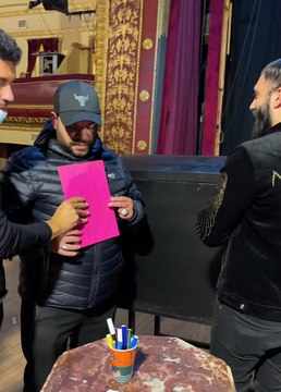 مقلب في نجوم مسرحية في نص الليل - حسن الرداد - غادة عادل - محمد عبدالرحمن ريم مصطفى