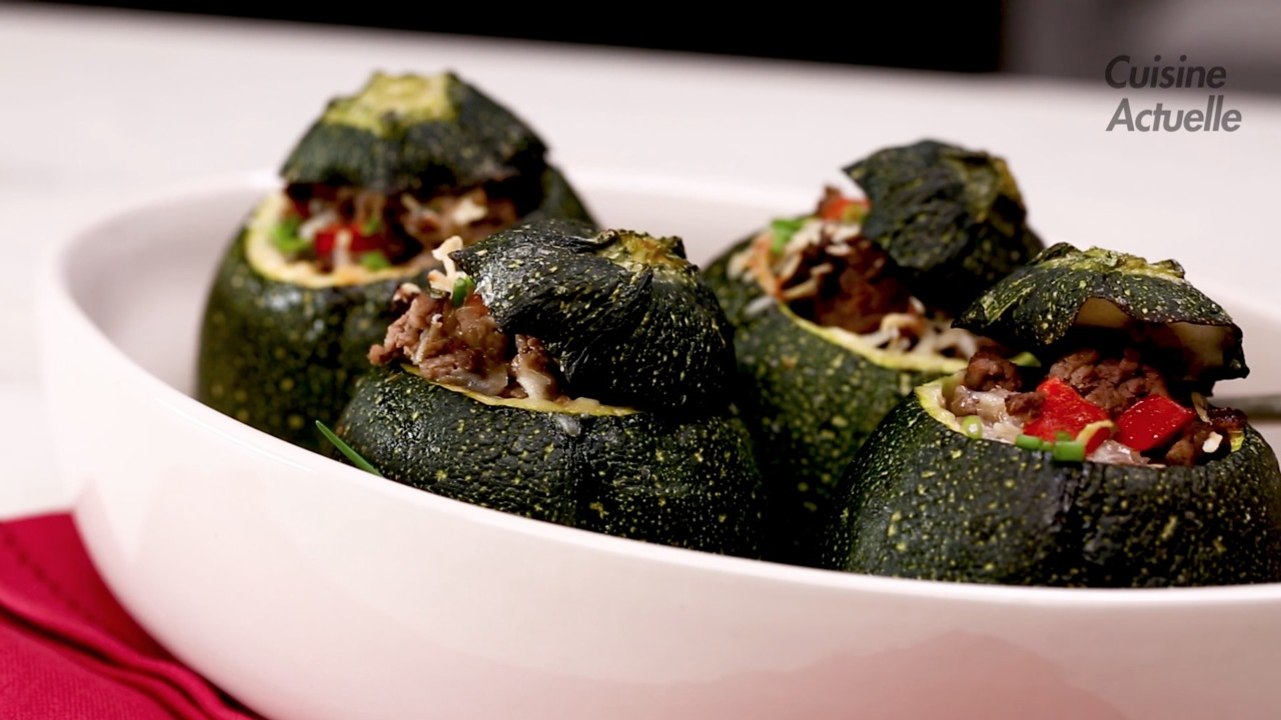 Courgettes rondes farcies à la viande hachée