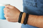 FEMME ACTUELLE : bracelets pour homme, 3 façons de tresser le cuir