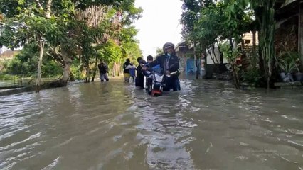 Anak Sungai Bengawan Solo Meluap, Ratusan Rumah di Lamongan Terendam Banjir