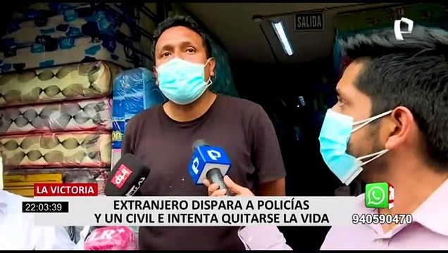 La Victoria: extranjero disparó a dos policías, un vigilante y luego intentó suicidarse