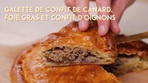 CUISINE ACTUELLE - Galette de confit de canard, foie gras et confit d'oignons