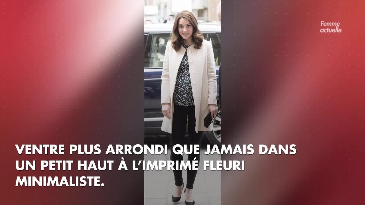 FEMME ACTUELLE - Kate Middleton, enceinte et ravissante, elle affiche un ventre plus rond que jamais dans un top fleur