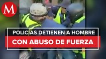 Policías de Zamora someten a conductor por presuntamente dar una vuelta prohibida