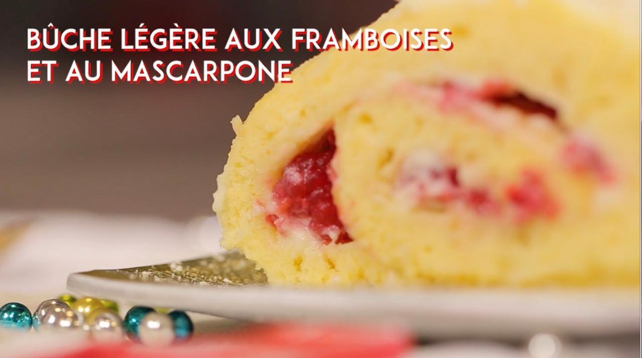 CUISINE ACTUELLE - Bûche légère aux framboises et au mascarpone