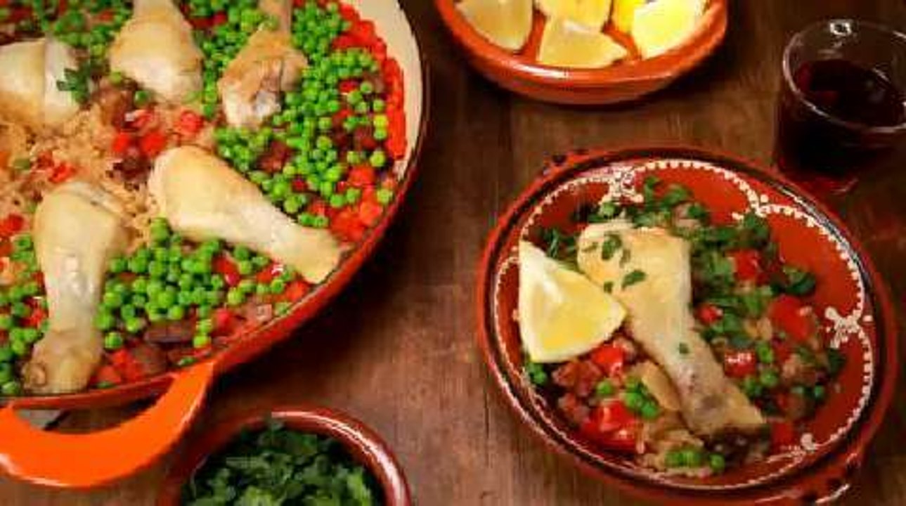 Vidéo : paella au chorizo et aux cuisses de poulet