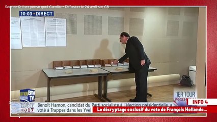 FEMME ACTUELLE - Au bureau de vote, François Hollande oublie de prendre le bulletin Hamon