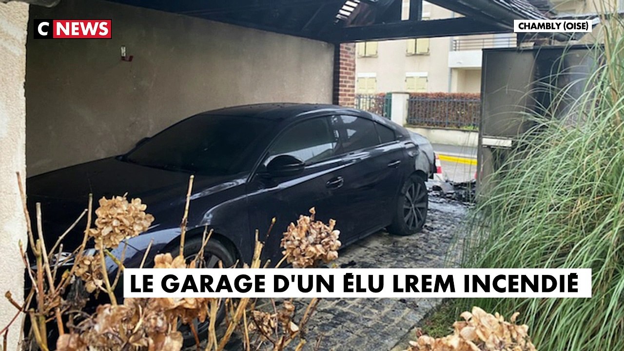 Le garage personnel du député LREM de l’Oise Pascal Bois à Chambly endommagé par un incendie et des inscriptions ont été taguées sur un mur de son domicile - VIDEO