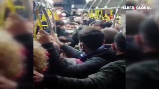  İETT otobüsünde oturan çocukları kaldırmak istedi, ortalık savaş alanına döndü
