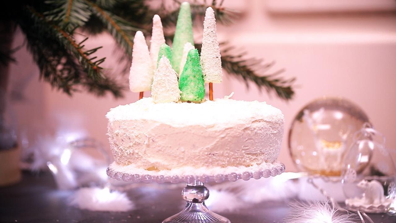Mon beau gâteau de Noël en forêt de sapins