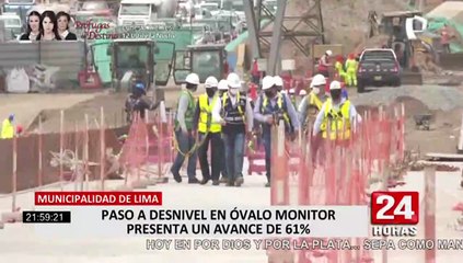 Nuevo paso a desnivel en el óvalo Monitor Huáscar presenta un 61% de avance
