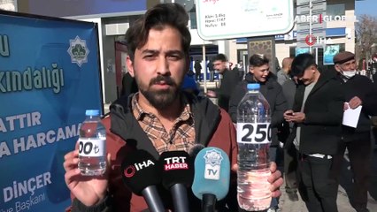 Belediye standında 5 litrelik suyu 500 TL’den satışta görenler şaşkına döndü